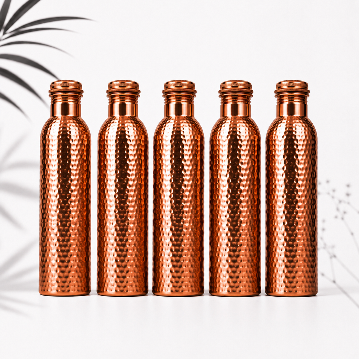 PACK FAMILY - 5 bouteilles en cuivre martelé de 1 litre