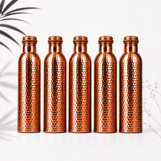 PACK FAMILY - 5 bouteilles en cuivre martelé de 1 litre